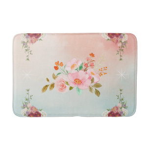 Floral Art, Flourishing Flowers Bath Mat
