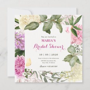 Floral art invitation