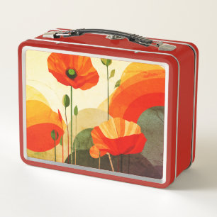 Floral Art Lunch Box – Colourful Poppy Design