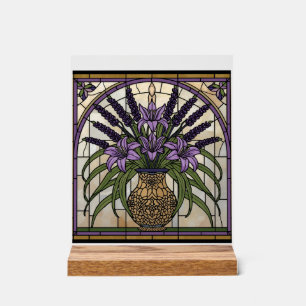 Floral Art Nouveau Acrylic Stained Glass Wall Art Sign