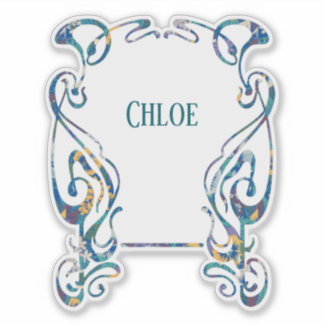 Floral art nouveau frame Custom-Cut Vinyl Sticker