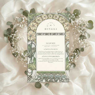 Floral Art Nouveau Greenery wedding Enclosure Card