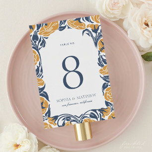 Floral Art Nouveau Table Number Card