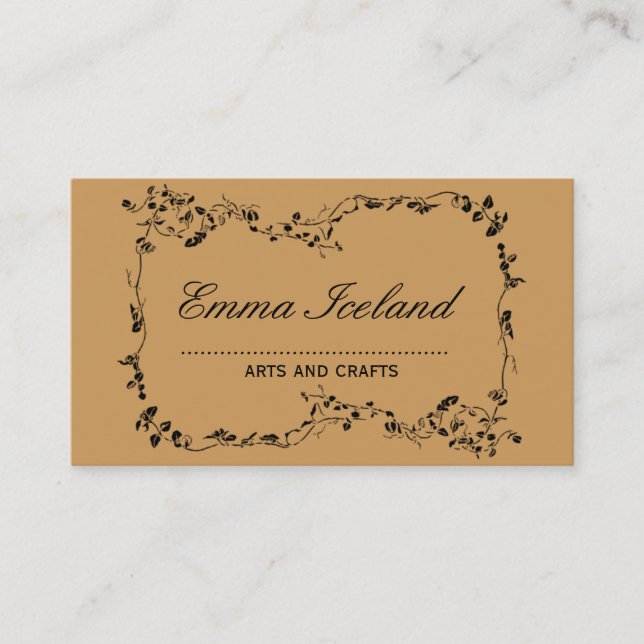 Floral art nouveau vintage style business card (Front)