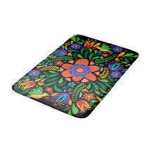 Floral Art pattern bath mat