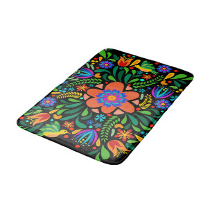 Floral Art pattern bath mat