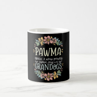 Floral Art Pawma Noun Definition Mama Grandma Dog  Coffee Mug