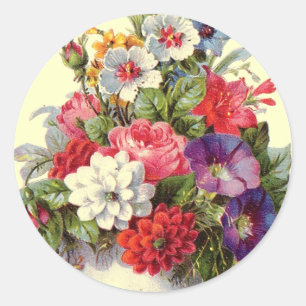 Floral Art Round Sticker