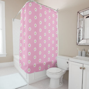 Floral Art Shower Curtain with Blooming Flowers