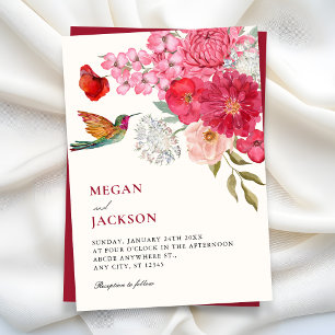Floral art wedding save the date