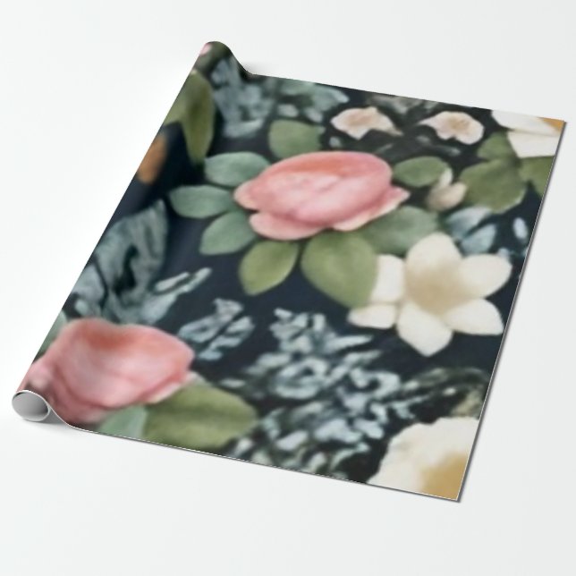 floral art wrapping paper (Unrolled)