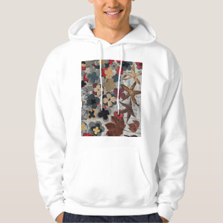 Floral Artistic Print Teal Hoodie