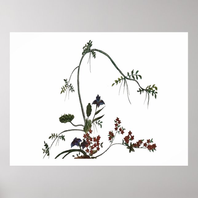 Floral Artwork Japanese Flower Poster (Front)