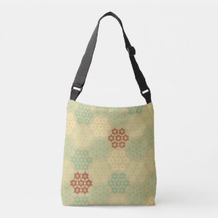 Floral (Asanoha) Pattern Gold Crossbody Bag