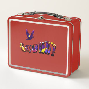Floral Audrey Name With Dove, Metal Lunch Box