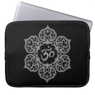 Floral Aum Design, dark Laptop Sleeve
