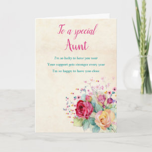Floral Aunt Auntie Birthday Card
