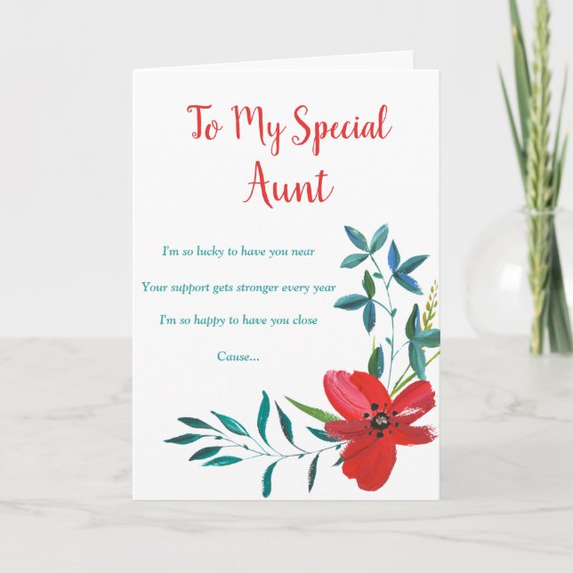Floral Aunt Birthday Card (Front)
