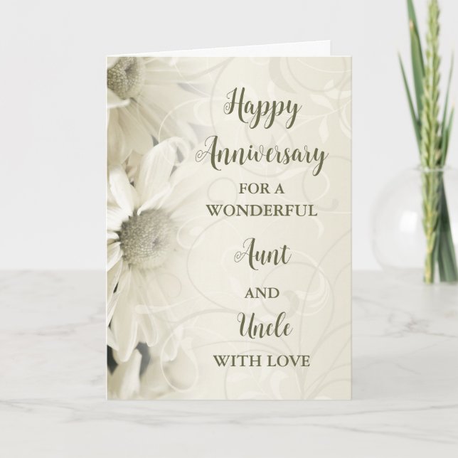 Floral Aunt & Uncle Anniversary Card (Front)