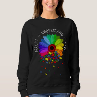 Floral Autism Awareness Daisy Flower Autism Mum Su Sweatshirt
