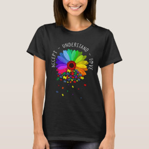 Floral Autism Awareness Daisy Flower Autism Mum Su T-Shirt