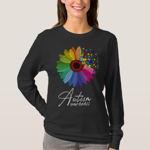 Floral Autism Awareness Daisy Flower For Men Women T-Shirt
