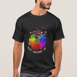 Floral Autism Awareness Daisy Flower For Mum Women T-Shirt
