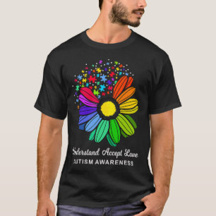 Floral Autism Awareness Daisy Flower For Mum Women T-Shirt