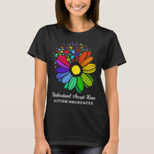 Floral Autism Awareness Daisy Flower For Mum Women T-Shirt
