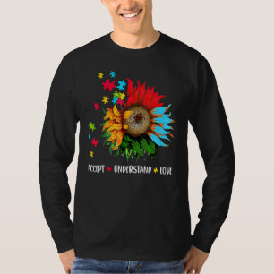 Floral Autism Awareness Daisy Flower For Mum Women T-Shirt
