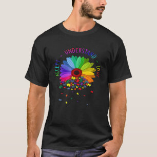 Floral Autism Awareness Daisy Flower For Mum Women T-Shirt
