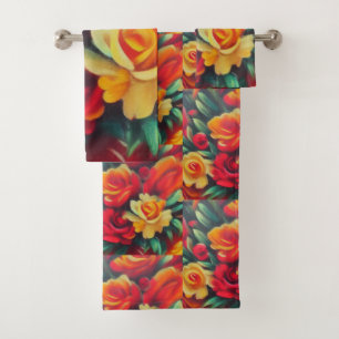 Floral Autumn Bath Towel Set