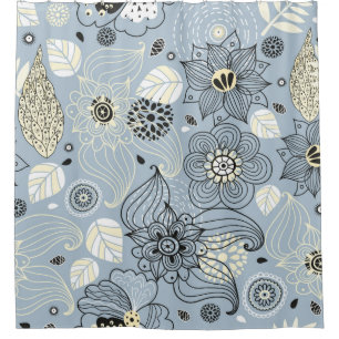 Floral autumn design shower curtain