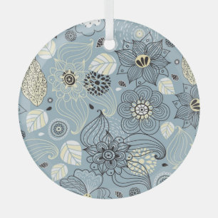 Floral Autumn: Elegant Seasonal Design Glass Tree Decoration