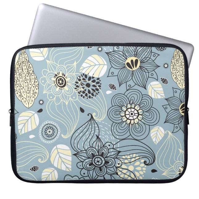 Floral Autumn: Elegant Seasonal Design Laptop Sleeve (Front)
