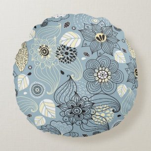 Floral Autumn: Elegant Seasonal Design Round Cushion
