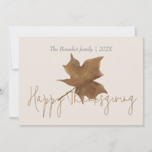 floral autumn fall leaves happy thanksgiving holiday card