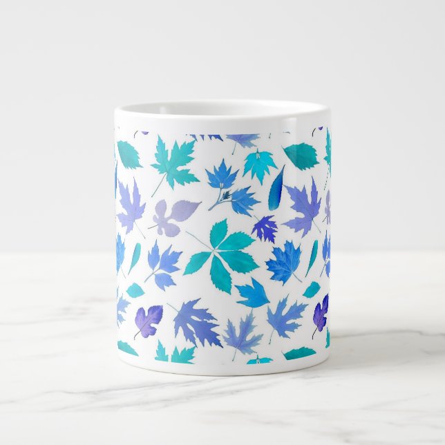 Floral Autumn Leaf Pattern Design-36566 Large Coffee Mug (Front)