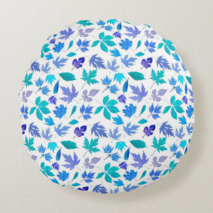 Floral Autumn Leaf Pattern Design-36566 Round Cushion