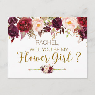 Floral Autumn Will You Be My Flower Girl Card