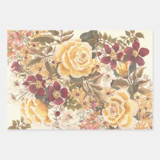 floral, autumn wrapping paper