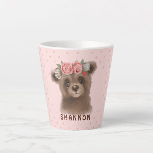 Floral Baby Bear Latte Mug