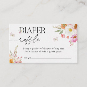 Floral Baby Bloom Baby Shower Diaper Raffle Insert