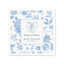 Floral baby boy baby shower Paper Napkin
