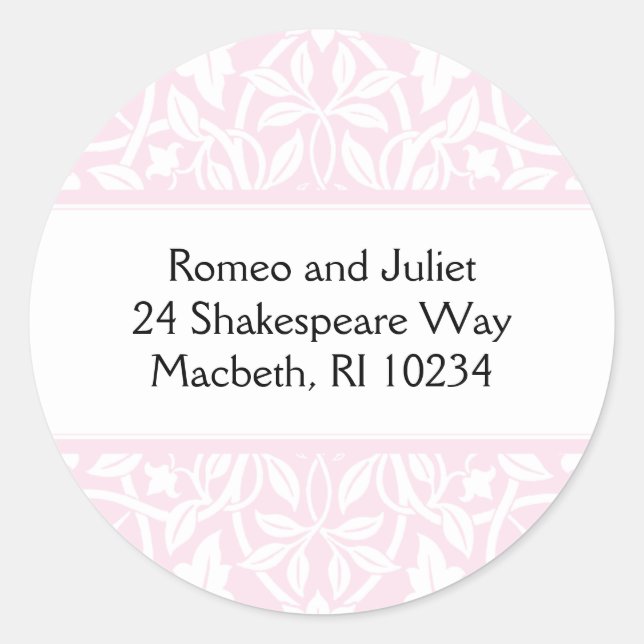 Floral Baby Girl Address Label - Baby Pink (Front)