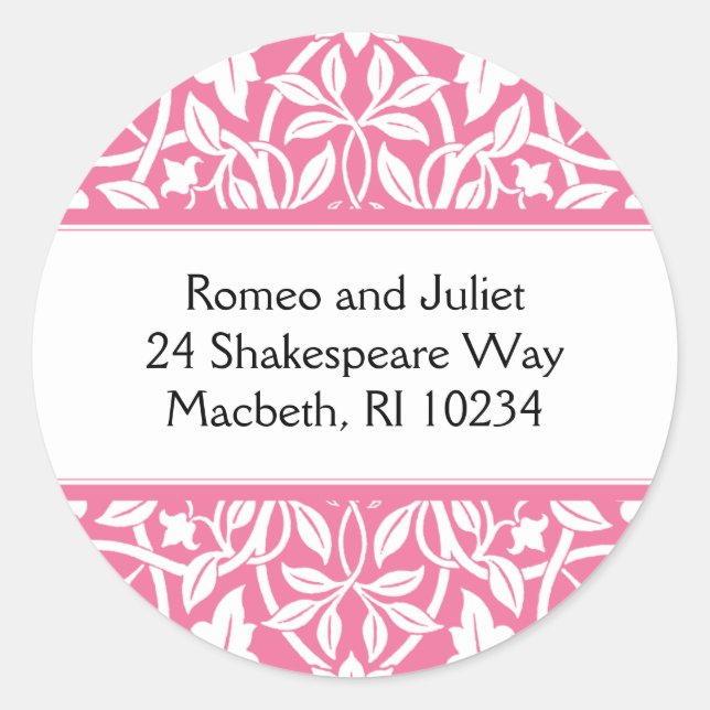 Floral Baby Girl Address Label - Cotton Candy Pink (Front)