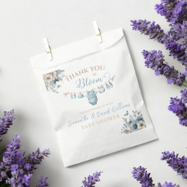 Floral Baby In Bloom Blue  Baby Boy Shower Favour Bag (Creator Uploaded)