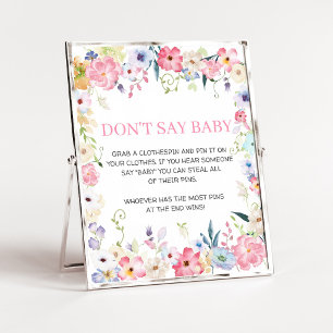 Floral Baby in Bloom Don't Say Baby Sign
