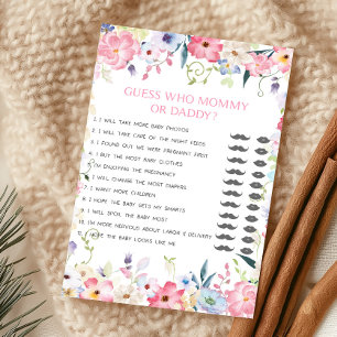Floral Baby in Bloom Guess Who Mummy or Daddy Game