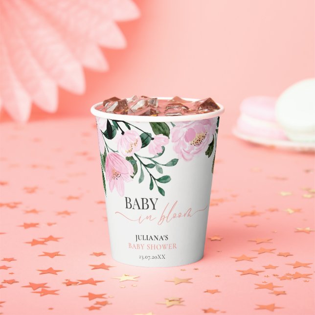 Floral Baby in Bloom Paper Cups (Insitu)